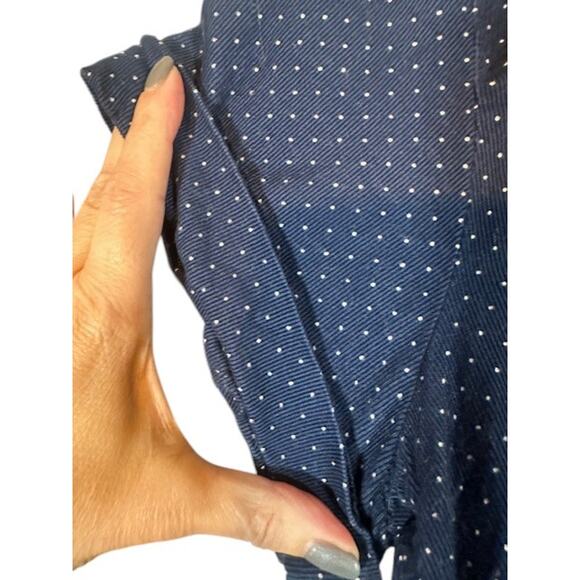 J. Crew Navy Blue & White Polka Dot Short Sleeve Collared Preppy Dress Women Med - Picture 3 of 9